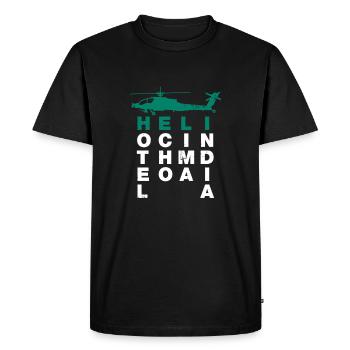 Heli helicopter helicopter pilot flying - T-shirt Premium bio Homme - noir - Devant - Nico (187cm)