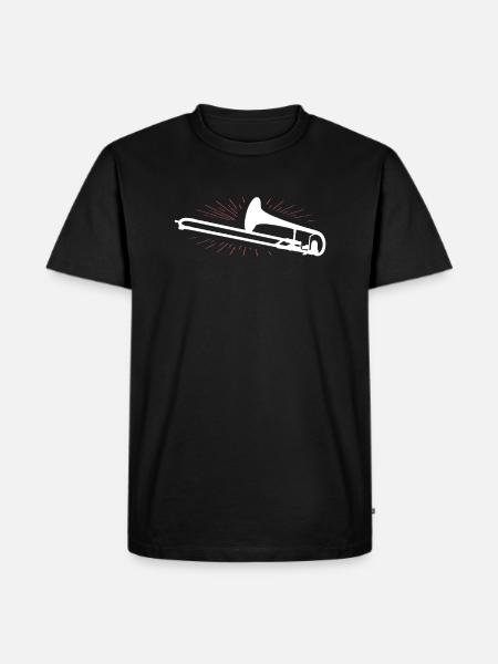 trombone - Men's Premium Organic T-Shirt - black