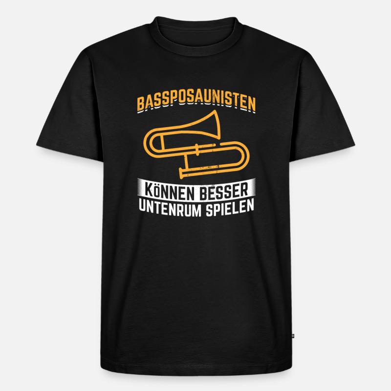 Geschenkidee Posaune Orchester - Männer Premium Bio T-Shirt - Schwarz