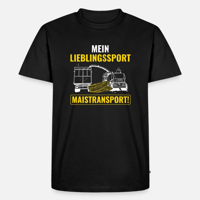 Bauer Mais Landwirtschaft - Männer Premium Bio T-Shirt - Schwarz