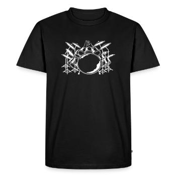 Tambours - T-shirt Premium bio Homme - noir - Devant - Nico (187cm)