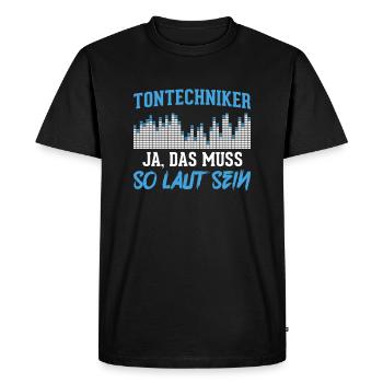 Tontechniker Tontechnik - Männer Premium Bio T-Shirt - Schwarz - Vorne - Nico (187cm)
