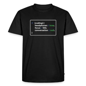 Programmer programming - Men's Premium Organic T-Shirt - black - Front - Nico (187cm)