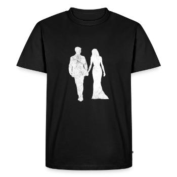 Mariage de mariage - T-shirt Premium bio Homme - noir - Devant - Nico (187cm)