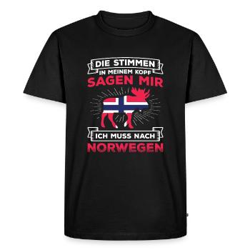 Pêche Norvège Scandinavie - T-shirt Premium bio Homme - noir - Devant - Nico (187cm)