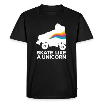 skate like a unicorn - Men's Premium Organic T-Shirt - black - Front - Nico (187cm)