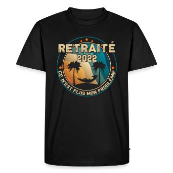 Retraité Homme 2022 Expression Retraite - T-shirt Premium bio Homme - noir - Devant - Nico (187cm)