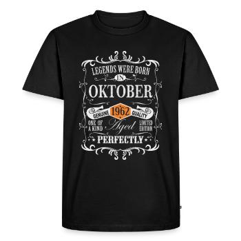 Legends were born October 1962 - Men's Premium Organic T-Shirt - black - Front - Nico (187cm)