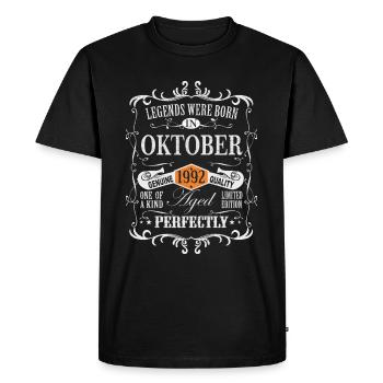 Legends est né en octobre 1992 - T-shirt Premium bio Homme - noir - Devant - Nico (187cm)