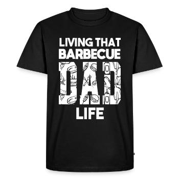 Vivre ce barbecue papa vie barbecue ventilateur grillades - T-shirt Premium bio Homme - noir - Devant - Nico (187cm)