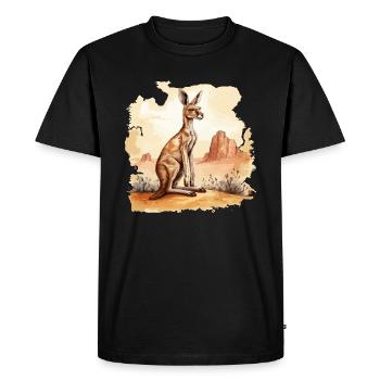 Kangourou Bébé Kangourou Marsupial Kangourou - T-shirt Premium bio Homme - noir - Devant - Nico (187cm)