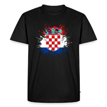 Drapeau de la Croatie Adriatique Zagreb Drapeau croate - T-shirt Premium bio Homme - noir - Devant - Nico (187cm)