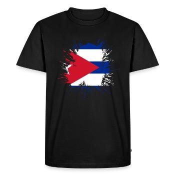 Cuba Drapeau Caraïbes Vacances Cuba Voyage La Havane - T-shirt Premium bio Homme - noir - Devant - Nico (187cm)