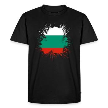 Drapeau de la Bulgarie Drapeau bulgare Sables d’or - T-shirt Premium bio Homme - noir - Devant - Nico (187cm)