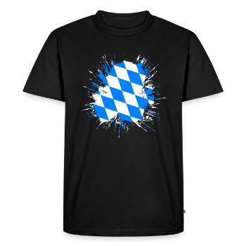 Bavaria Flag Used Look Bavarian Flag Vintage - Men's Premium Organic T-Shirt - black - Front - Nico (187cm)