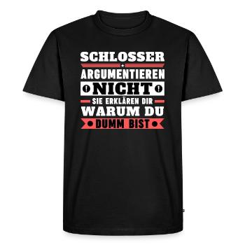 Locksmiths don't argue - Men's Premium Organic T-Shirt - black - Front - Nico (187cm)