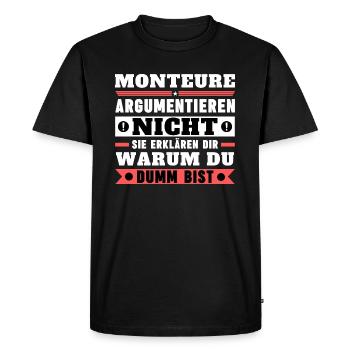 Les monteurs ne se disputent pas - T-shirt Premium bio Homme - noir - Devant - Nico (187cm)
