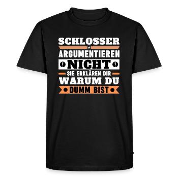 Locksmiths don't argue - Men's Premium Organic T-Shirt - black - Front - Nico (187cm)
