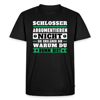 Locksmiths don't argue - Men's Premium Organic T-Shirt - black - Front - Nico (187cm)