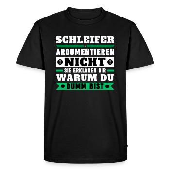 Les broyeurs ne discutent pas - T-shirt Premium bio Homme - noir - Devant - Nico (187cm)