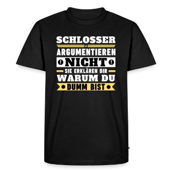 Locksmiths don't argue - Men's Premium Organic T-Shirt - black - Front - Nico (187cm)