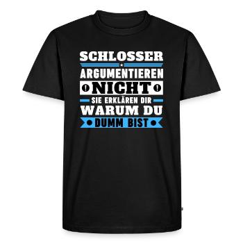 Locksmiths don't argue - Men's Premium Organic T-Shirt - black - Front - Nico (187cm)