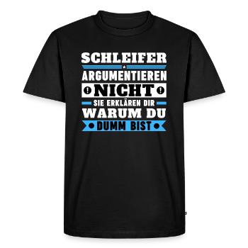 Les grinders ne se disputent pas - T-shirt Premium bio Homme - noir - Devant - Nico (187cm)