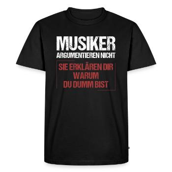 Les musiciens ne discutent pas - T-shirt Premium bio Homme - noir - Devant - Nico (187cm)