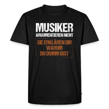 Les musiciens ne discutent pas - T-shirt Premium bio Homme - noir - Devant - Nico (187cm)