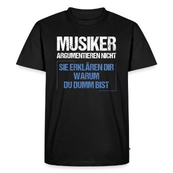 Les musiciens ne se disputent pas - T-shirt Premium bio Homme - noir - Devant - Nico (187cm)