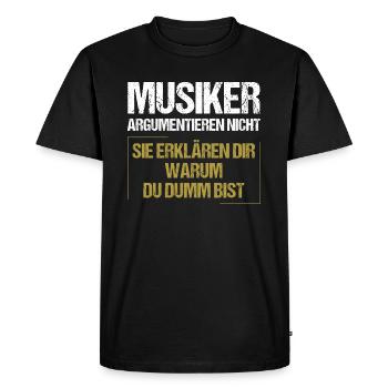 Les musiciens ne se disputent pas - T-shirt Premium bio Homme - noir - Devant - Nico (187cm)