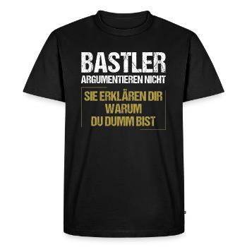 Hobbyists don't argue - Men's Premium Organic T-Shirt - black - Front - Nico (187cm)