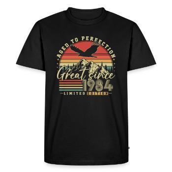 Great Since 1984 Vintage Vintage Birthday - Men's Premium Organic T-Shirt - black - Front - Nico (187cm)