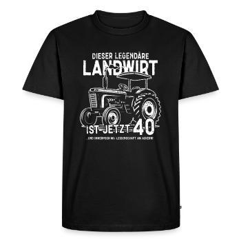 40. Geburtstag Landwirt 40 Jahre Geschenk - Männer Premium Bio T-Shirt - Schwarz - Vorne - Nico (187cm)
