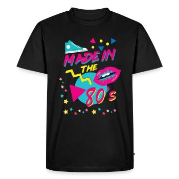 fabriqué dans les années 80 - T-shirt Premium bio Homme - noir - Devant - Nico (187cm)