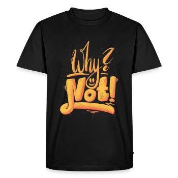 Pourquoi pas le point d’exclamation - T-shirt Premium bio Homme - noir - Devant - Nico (187cm)