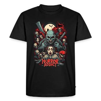 Horror Movie Zombie Illustration - Men's Premium Organic T-Shirt - black - Front - Nico (187cm)