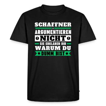 Les chefs d'orchestre ne discutent pas - T-shirt Premium bio Homme - noir - Devant - Nico (187cm)