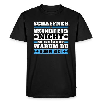 Les chefs d'orchestre ne discutent pas - T-shirt Premium bio Homme - noir - Devant - Nico (187cm)