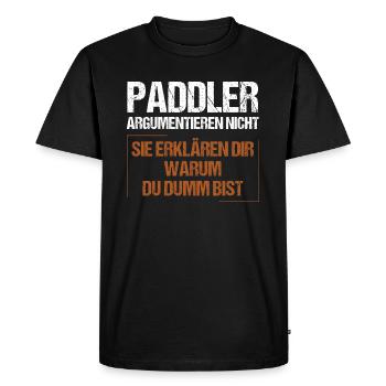 Les pagayeurs ne discutent pas - T-shirt Premium bio Homme - noir - Devant - Nico (187cm)
