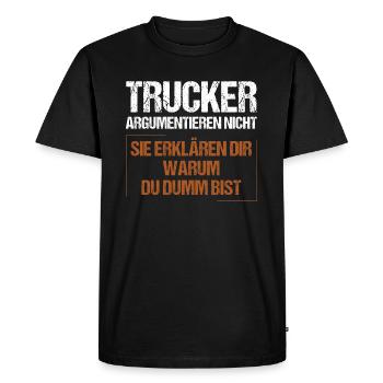 Les camionneurs ne se disputent pas - T-shirt Premium bio Homme - noir - Devant - Nico (187cm)