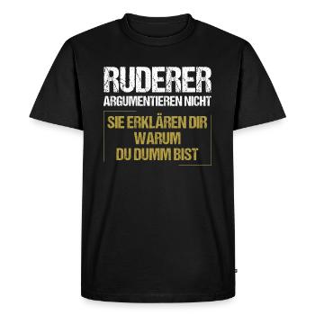 Rowers don't argue - Men's Premium Organic T-Shirt - black - Front - Nico (187cm)