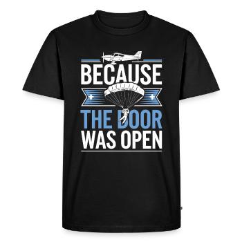 Because the door was open | Skydiving - Men's Premium Organic T-Shirt - black - Front - Nico (187cm)