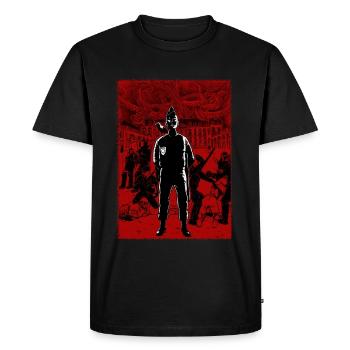 Liberté Egalité Fraternité - T-shirt Premium bio Homme - noir - Devant - Nico (187cm)