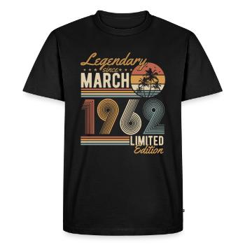 März 1962 Jahrgang Vintage Geburtstag Retro - Männer Premium Bio T-Shirt - Schwarz - Vorne - Nico (187cm)