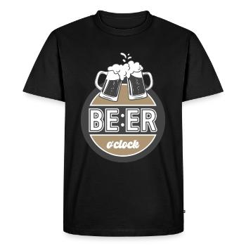 It's a beer o'clock. Retro style design. - Men's Premium Organic T-Shirt - black - Front - Nico (187cm)