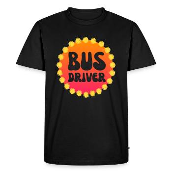 Bus Driver Flower Power 70s - Men's Premium Organic T-Shirt - black - Front - Nico (187cm)