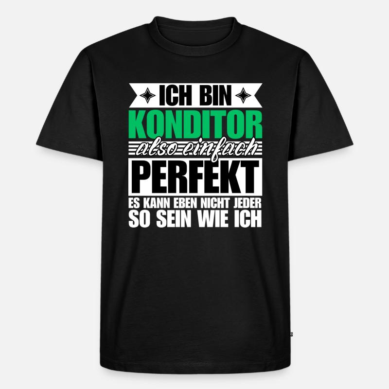 Perfekter Konditor - Männer Premium Bio T-Shirt - Schwarz