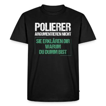 Les polisseurs ne discutent pas - T-shirt Premium bio Homme - noir - Devant - Nico (187cm)