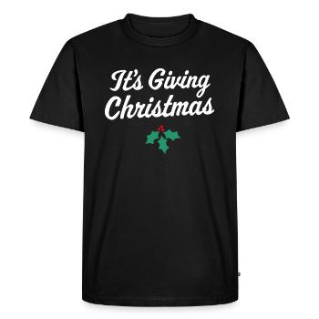 It's Giving Christmas - Men's Premium Organic T-Shirt - black - Front - Nico (187cm)